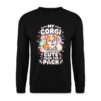 Chiots propriétaires de chiens Corgi - Sweat-shirt Unisexe - noir - Devant - Alina (178cm) & Michal (187cm)