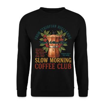 Breakfast Coffee Slow Morning Coffee Club Brunch - Unisex Sweatshirt - black - Front - Alina (178cm) & Michal (187cm)