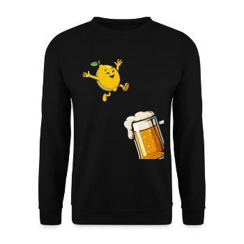 Bière Radler Citron drôle et verre à bière - Sweat-shirt Unisexe - noir - Devant - Alina (178cm) & Michal (187cm)