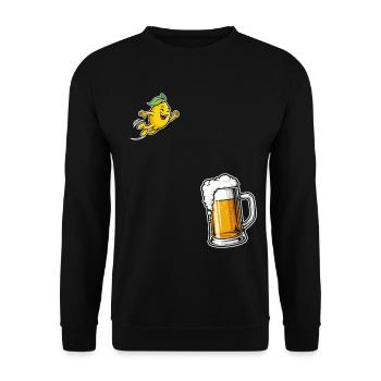 Radler Beer Funny Lemon Party Mood - Unisex Sweatshirt - black - Front - Alina (178cm) & Michal (187cm)
