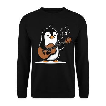 Penguin Guitar Musique Drôle - Sweat-shirt Unisexe - noir - Devant - Alina (178cm) & Michal (187cm)
