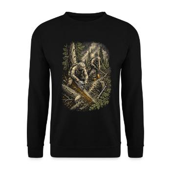 Groupes de pompiers Équipe de pompiers Saw Team Chainsaw - Sweat-shirt Unisexe - noir - Devant - Alina (178cm) & Michal (187cm)