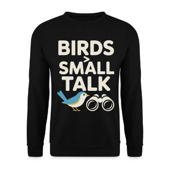 Bird talks : Une petite discussion - Sweat-shirt Unisexe - noir - Devant - Alina (178cm) & Michal (187cm)