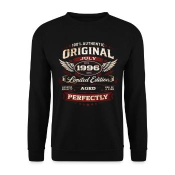 30th Birthday Gift Original July 1996 - Unisex Sweatshirt - black - Front - Alina (178cm) & Michal (187cm)