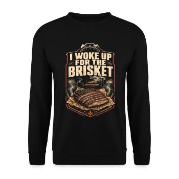 Concours de BBQ que je me suis réveillé pour le brisket - Sweat-shirt Unisexe - noir - Devant - Alina (178cm) & Michal (187cm)