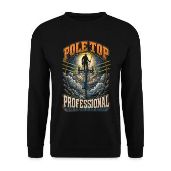 Cable fitter Pole Top Professional - Unisex Sweatshirt - black - Front - Alina (178cm) & Michal (187cm)