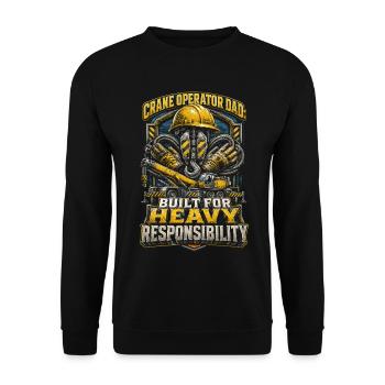 Crane Operator Crane Operator Father - Unisex Sweatshirt - black - Front - Alina (178cm) & Michal (187cm)