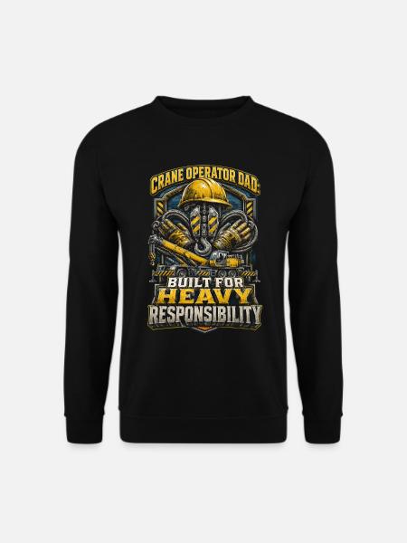Kranführer Kranfahrer Vater - Unisex Pullover - Schwarz