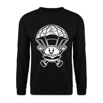 Parachute Burger Skydiving Funny - Unisex Sweatshirt - black - Front - Alina (178cm) & Michal (187cm)