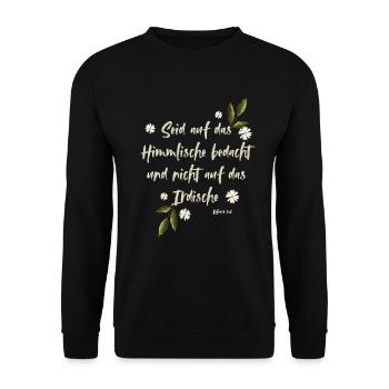 Christlicher Bibelvers | Jesus Glaube Geschenk - Unisex Pullover - Schwarz - Vorne - Alina (178cm) & Michal (187cm)