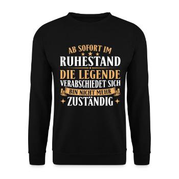 Ruhestand Legende verabschiedet sich - Unisex Pullover - Schwarz - Vorne - Alina (178cm) & Michal (187cm)