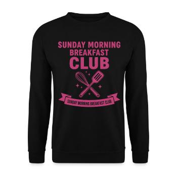 Frühstück Sonntagmorgen Frühstücksclub-Brunch - Unisex Pullover - Schwarz - Vorne - Alina (178cm) & Michal (187cm)