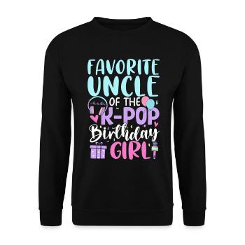 Oncle préféré de la fille d’anniversaire de K Pop - Sweat-shirt Unisexe - noir - Devant - Alina (178cm) & Michal (187cm)