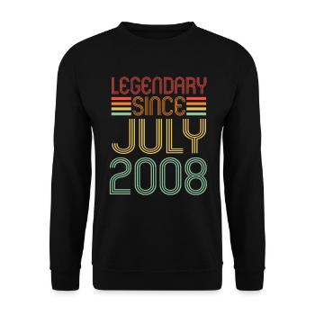 Legendary since July 2008, Geburtstag - Unisex Pullover - Schwarz - Vorne - Alina (178cm) & Michal (187cm)
