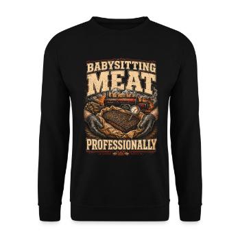 Concours de BBQ : Garder la viande professionnellement - Sweat-shirt Unisexe - noir - Devant - Alina (178cm) & Michal (187cm)