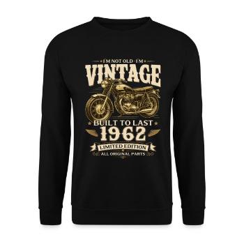 64th Birthday Gift Biker Vintage 1962 - Unisex Sweatshirt - black - Front - Alina (178cm) & Michal (187cm)