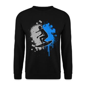 Surfeur Surfeur Éclaboussure de couleur Enfants Garçons Hommes Surf - Sweat-shirt Unisexe - noir - Devant - Alina (178cm) & Michal (187cm)
