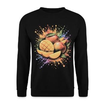 Mangue Tropicale Multicolore Splash Art - Sweat-shirt Unisexe - noir - Devant - Alina (178cm) & Michal (187cm)
