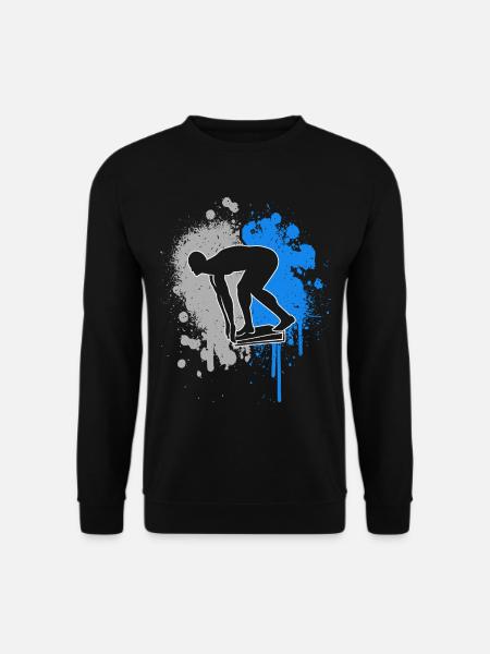 Schwimmen Schwimm Farbklecks Herren Schwimmer - Unisex Pullover - Schwarz