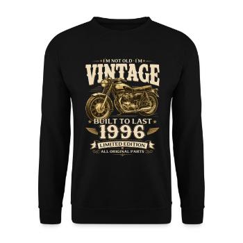 30. Geburtstag Geschenk Biker Jahrgang 1996 - Unisex Pullover - Schwarz - Vorne - Alina (178cm) & Michal (187cm)