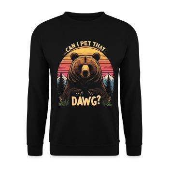 Retro Bear Sunset Dawg - Sweat-shirt Unisexe - noir - Devant - Alina (178cm) & Michal (187cm)