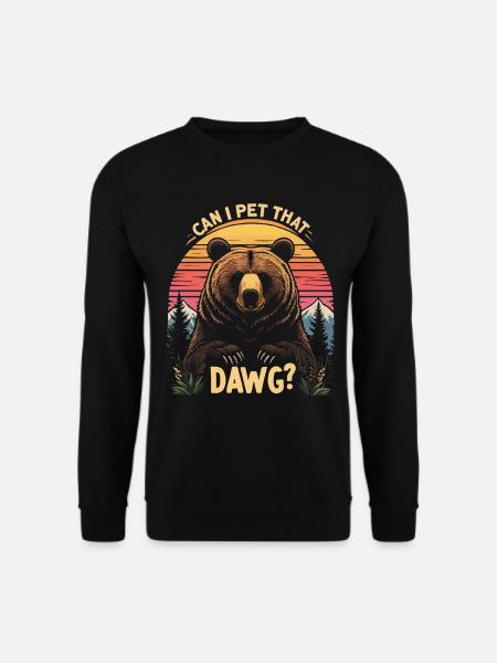 Retro Bear Sunset Dawg - Sweat-shirt Unisexe - noir