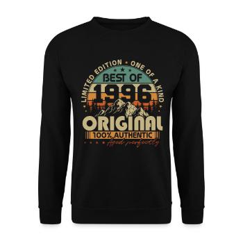 Original 1996 Vintage Vintage Rétro Anniversaire - Sweat-shirt Unisexe - noir - Devant - Alina (178cm) & Michal (187cm)