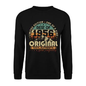 Original 1956 Vintage Vintage Retro Birthday - Unisex Sweatshirt - black - Front - Alina (178cm) & Michal (187cm)