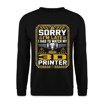 3D Printing | Geek Maker Humor - Unisex Sweatshirt - black - Front - Alina (178cm) & Michal (187cm)