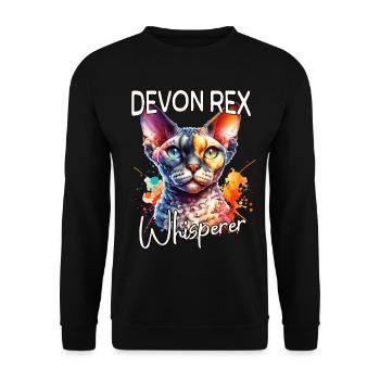 Devon Rex Whisperer - Unisex Sweatshirt - black - Front - Alina (178cm) & Michal (187cm)