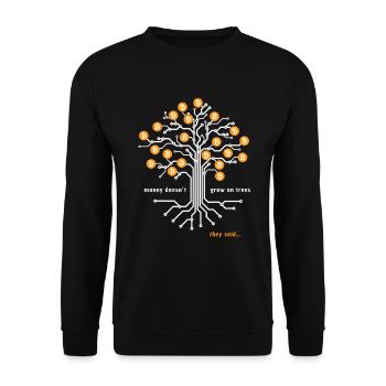 Bitcoin | Money doesn't grow on trees | Crypto - Unisex Sweatshirt - black - Front - Alina (178cm) & Michal (187cm)