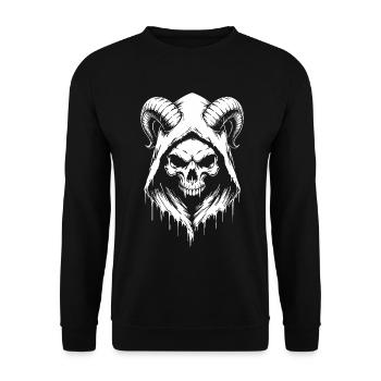 Skull with Horns Skull - Unisex Sweatshirt - black - Front - Alina (178cm) & Michal (187cm)