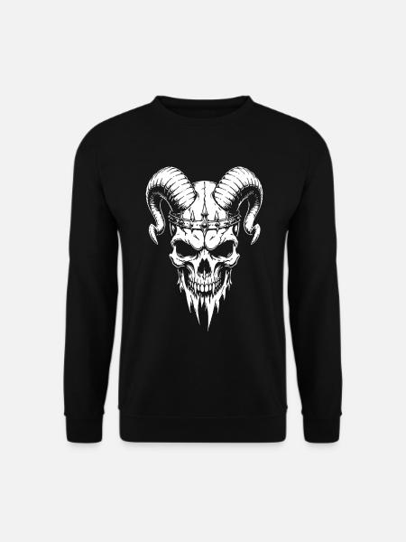 Skull with Horns Skull - Unisex Sweatshirt - black