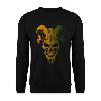 Skull with Horns Skull - Unisex Sweatshirt - black - Front - Alina (178cm) & Michal (187cm)