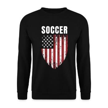 Drapeau américain du blason de soccer SOCCER USA - Sweat-shirt Unisexe - noir - Devant - Alina (178cm) & Michal (187cm)