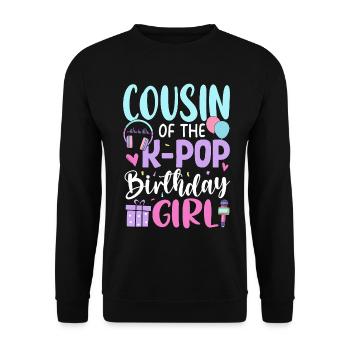 Cousin de la fille d’anniversaire de la K-Pop - Sweat-shirt Unisexe - noir - Devant - Alina (178cm) & Michal (187cm)