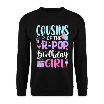 Cousins de la fille anniversaire de la K-Pop - Sweat-shirt Unisexe - noir - Devant - Alina (178cm) & Michal (187cm)