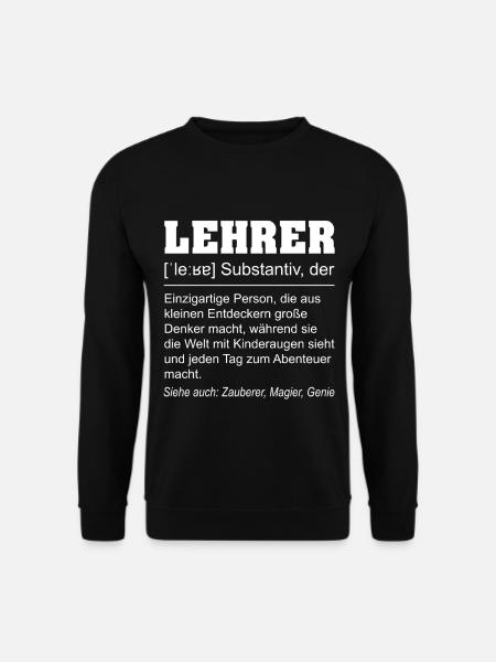 Lustige Lehrer Definition Spruch Geschenkidee - Unisex Pullover - Schwarz