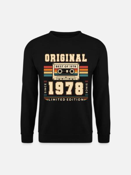 48. Geburtstag Geschenk Mann Kassette Best of 1978 - Unisex Pullover - Schwarz