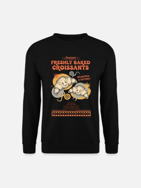 Breakfast Brunch Coffee Freshly Baked Croissants - Unisex Sweatshirt - black