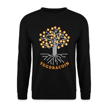Yggdracoin Yggdrasil Bitcoin Pun - Unisex Sweatshirt - black - Front - Alina (178cm) & Michal (187cm)