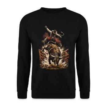 Rodeo Amerikanisch - Unisex Pullover - Schwarz - Vorne - Alina (178cm) & Michal (187cm)