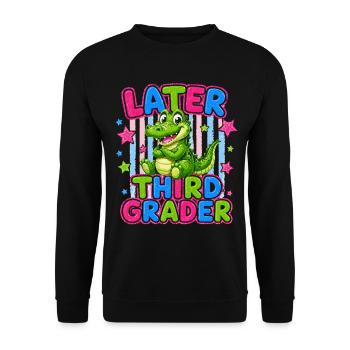 Goodbye CE2 Hello CM1 | Cute Crocodile - Unisex Sweatshirt - black - Front - Alina (178cm) & Michal (187cm)