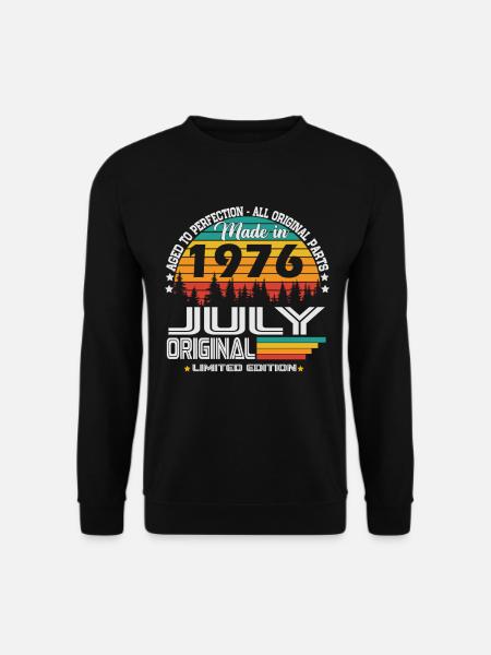 July 1976 Vintage Birthday Vintage Retro - Unisex Sweatshirt - black