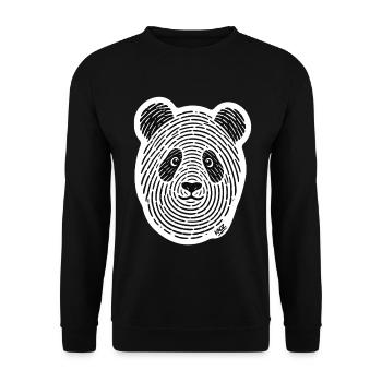 Visage monochrome panda line art - Sweat-shirt Unisexe - noir - Devant - Alina (178cm) & Michal (187cm)