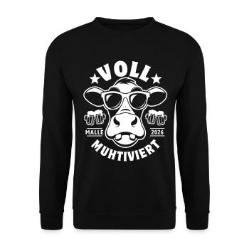 Malle 2026 - Entièrement muhtivé - Vacances & alcool - Sweat-shirt Unisexe - noir - Devant - Alina (178cm) & Michal (187cm)