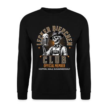 Lecker Bierchen Club - Unisex Pullover - Schwarz - Vorne - Alina (178cm) & Michal (187cm)