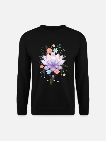 Spiritualität Heilige Geometrie Lotusblume Zen - Unisex Pullover - Schwarz