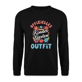 Offizielles Kindergarten Outfit Erzieherin Spruch - Unisex Pullover - Schwarz - Vorne - Alina (178cm) & Michal (187cm)