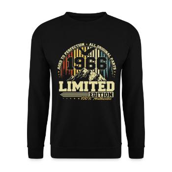 Vintage, 1966, Vintage Retro, Cadeau d’anniversaire - Sweat-shirt Unisexe - noir - Devant - Alina (178cm) & Michal (187cm)